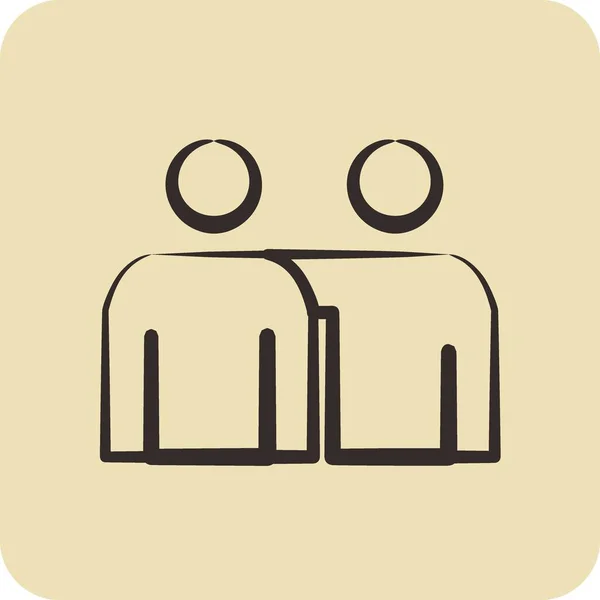 Icon Mentoring Related Volunteering Symbol Glyph Style Help Support Friendship — Διανυσματικό Αρχείο