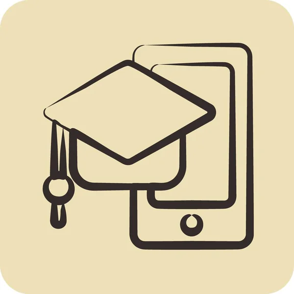 Icon Mobile Learning Relacionado Com Símbolo Educação Estilo Glifo Design —  Vetores de Stock