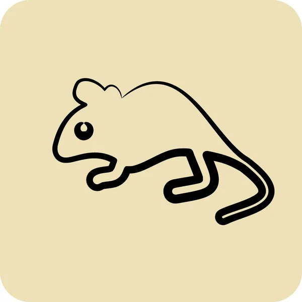 Icon Mouse Související Symbolem Domácích Zvířat Styl Glyfu Jednoduchý Design — Stockový vektor