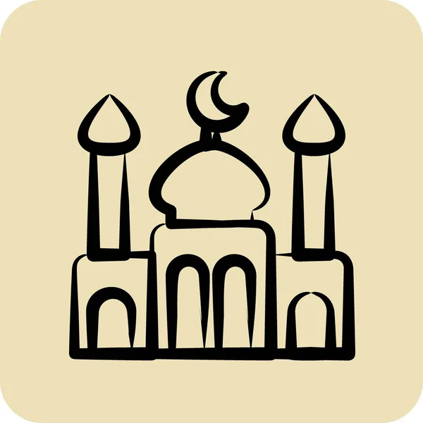 Ikoonmoskee Gerelateerd Aan Eid Adha Symbool Glyph Stijl Eenvoudig Ontwerp — Stockvector
