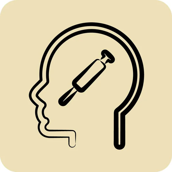 Icône Addiction Physique Lié Symbole Psychologie Personnalité Style Glyphe Conception — Image vectorielle