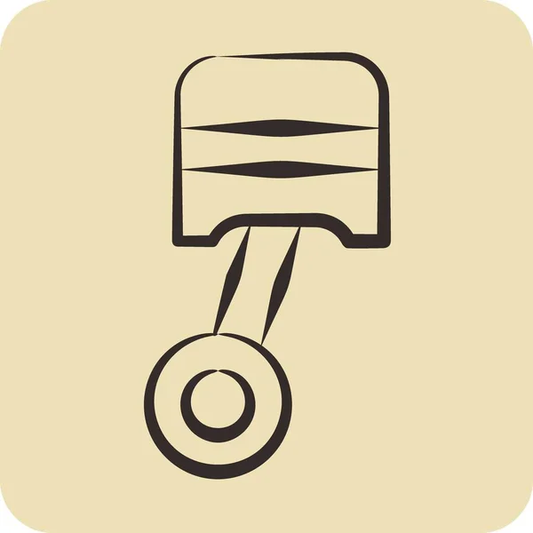 Icon Piston Related Car Service Symbol Glyph Style Repairin Engine — Stockový vektor