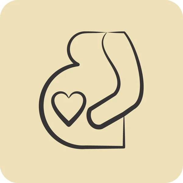 Ikone Schwangerschaft Verwandt Mit Dem Symbol Familie Glyphen Stil Einfaches — Stockvektor