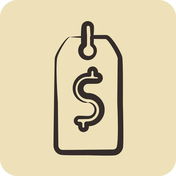 Icon Price Tag Related Contactless Symbol Glyph Style Simple Design — Image vectorielle