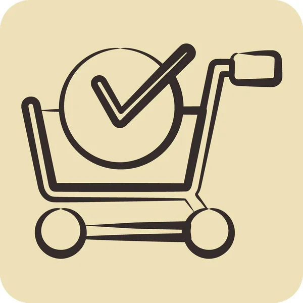 Icon Purchase Shop Related Online Store Symbol Glyph Style Simple — Vetor de Stock
