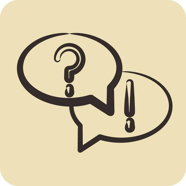 Icon Question Answer Related Education Symbol Glyph Style Simple Design — Stockový vektor