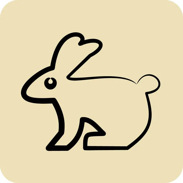 Иконный Кролик Относится Символу Отечественного Аниме Стиле Глифа Простой Дизайн — стоковый вектор
