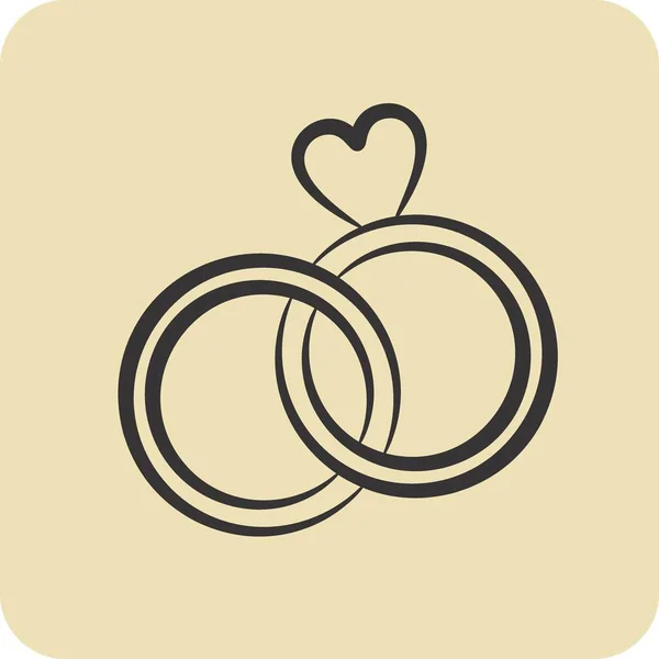 Icon Ring 与家庭象征有关 格瑞普风格 简单的设计可以编辑 简单的例子 — 图库矢量图片