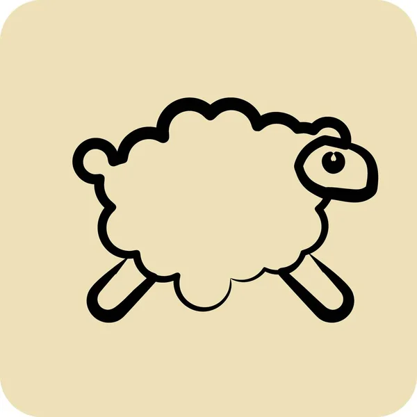 Πρόβατο Εικονίδιο Που Σχετίζονται Σύμβολο Eid Adha Στυλ Glyph Απλό — Διανυσματικό Αρχείο