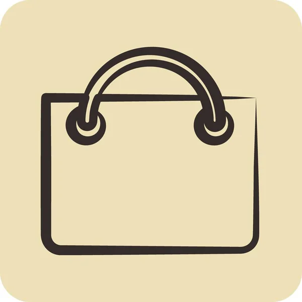 Icon Shopping Bag Related Online Store Symbol Glyph Style Simple — Vector de stock
