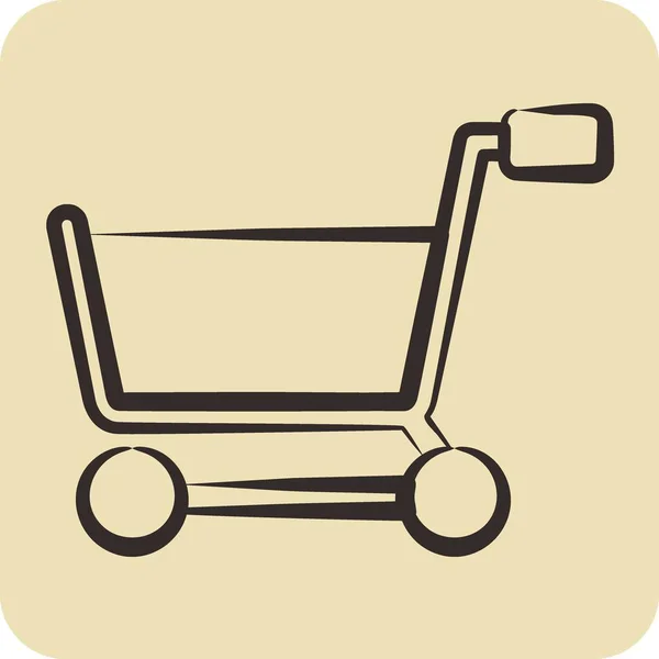 Icon Shopping Cart Related Online Store Symbol Glyph Style Simple — Vettoriale Stock