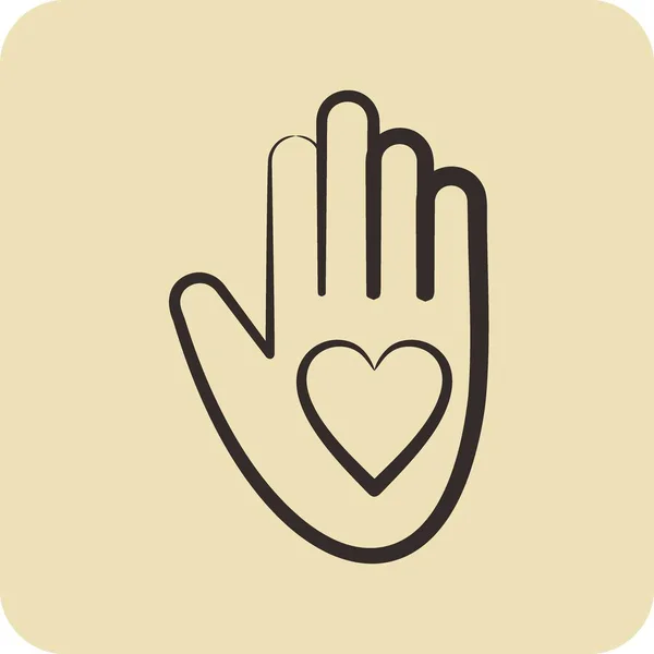Icon Volunteering Related Volunteering Symbol Glyph Style Help Support Friendship — 스톡 벡터
