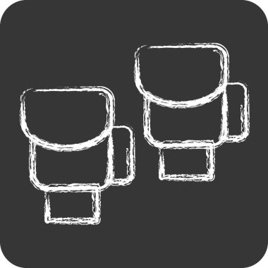 İkon Boks Eldiveni. Dövüş sporları sembolüyle ilgili. Tebeşir stili. Basit tasarım düzenleme. Boks.