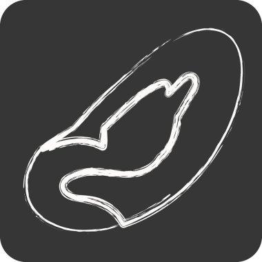 İkon Brezilya fındığı. Fındık sembolü için uygun. Tebeşir stili. Basit dizayn edilebilir. dizayn şablonu