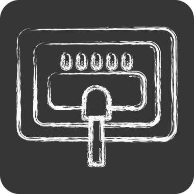 Simge halı temizliği. Çamaşır sembolüyle ilgili. Tebeşir stili. Basit dizayn edilebilir. Basit resimleme