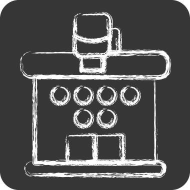 Simge Kulübü. Dövüş sporları sembolüyle ilgili. Tebeşir stili. Basit tasarım düzenleme. Boks.