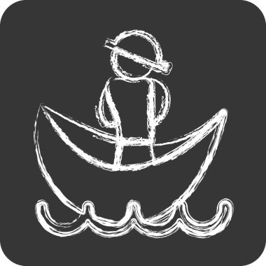 İkona Condola. Eğitim sembolü için uygun. Tebeşir stili. Basit dizayn edilebilir. dizayn şablonu