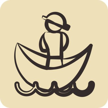 İkona Condola. Eğitim sembolü için uygun. El çizimi tarzı. Basit dizayn edilebilir. tasarım şablonu. Basit resimleme