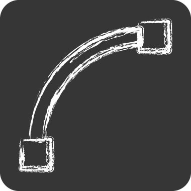 Simge Çizim Yayı. Grafik Tasarım Araçları sembolüyle ilgili. Tebeşir stili. Basit tasarım düzenlenebilir
