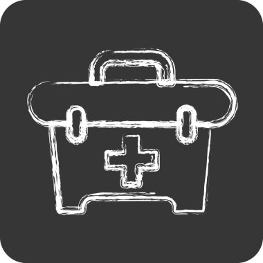 Simge ilkyardım. Dövüş sporları sembolüyle ilgili. Tebeşir stili. Basit tasarım düzenleme. Boks.