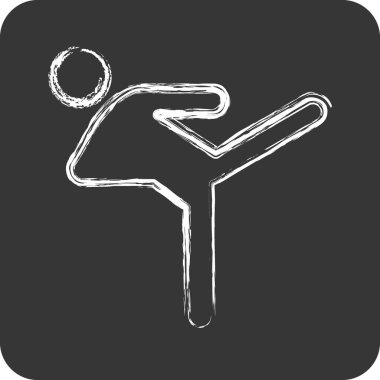 Simge Tekmesi. Dövüş sporları sembolüyle ilgili. Tebeşir stili. Basit tasarım düzenleme. Boks.