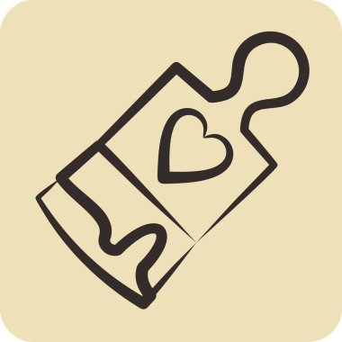 Simge Boya Fırçası. Resim Sanatı Araçları sembolü için uygun. El çizimi tarzı. Basit tasarım düzenlenebilir