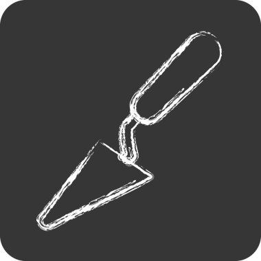 Simge Palet Bıçağı. Resim Sanatı Araçları sembolü için uygun. Tebeşir stili. Basit dizayn edilebilir. tasarım şablonu. Basit resimleme