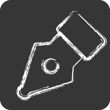 Simge Kalemi Ucu. Grafik Tasarım Araçları sembolüyle ilgili. Tebeşir stili. Basit tasarım düzenlenebilir