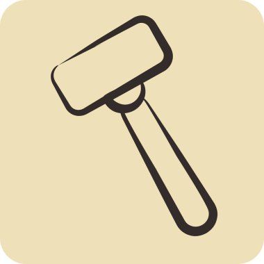 Icon Traş Usturası. Berber dükkanı sembolü için uygun. El çizimi tarzı. Basit dizayn edilebilir. tasarım şablonu. Basit resimleme