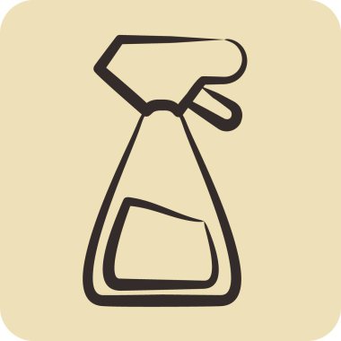 Simge püskürtme şişesi. Bahçe sembolü için uygun. El çizimi tarzı. Basit dizayn edilebilir. tasarım şablonu. Basit resimleme