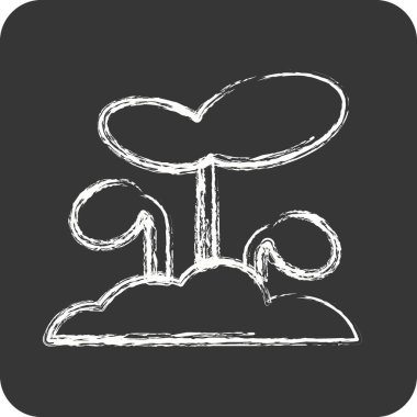 İkon filizi. Bahçe sembolü için uygun. Tebeşir stili. Basit dizayn edilebilir. tasarım şablonu. Basit resimleme