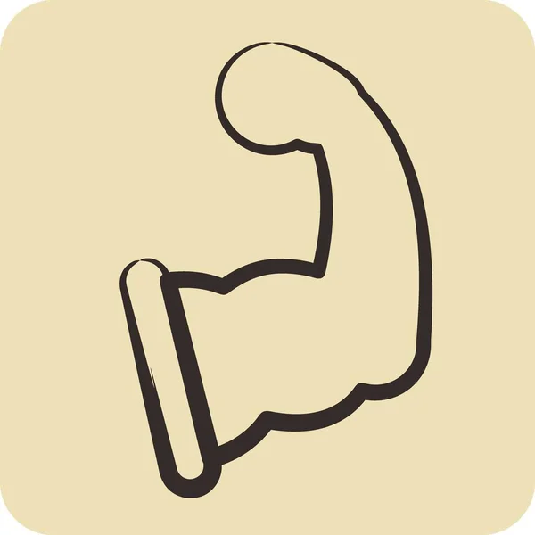 Icon Arm Související Symbolem Bojového Sportu Ručně Kreslený Styl Jednoduchý — Stockový vektor