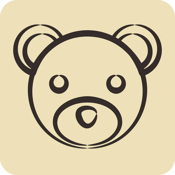 Ikonbjörnen Relaterade Till Djurhuvudets Symbol Handritad Stil Enkel Design Redigerbar — Stock vektor