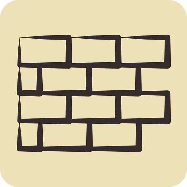 Icon Brickwork Apropriado Para Símbolo Das Ferramentas Arte Pintura Estilo — Vetor de Stock