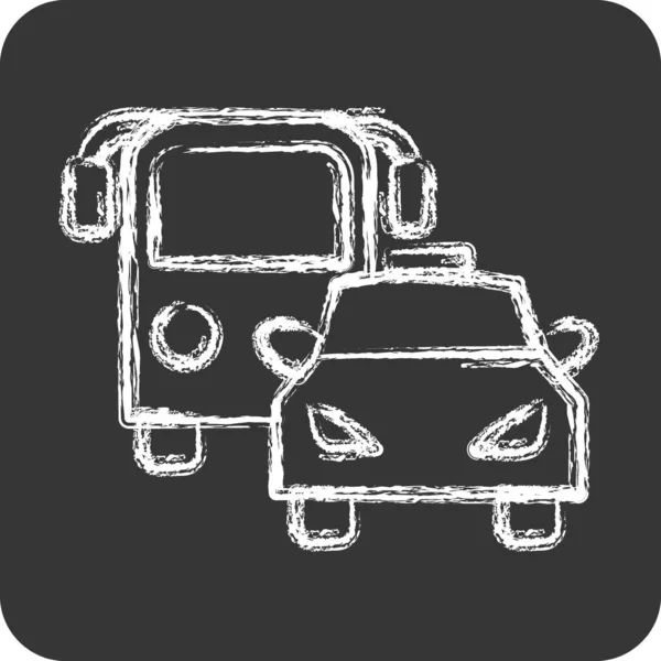 Іконка Автобус Авто Підходить Автомобільного Символу Крейдяний Стиль Простий Дизайн — стоковий вектор