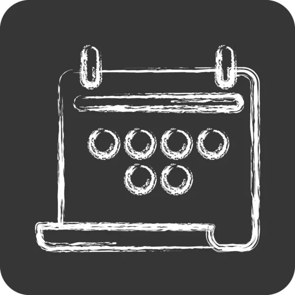 Календар Піктограм Пов Язаний Символом Бойовий Спорт Крейдяний Стиль Простий — стоковий вектор