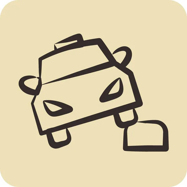 Icon Car Bump Подходит Автомобильного Символа Ручной Стиль Простой Дизайн — стоковый вектор