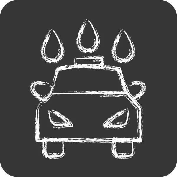 Icon Πλύσιμο Αυτοκινήτων Κατάλληλο Για Αυτοκίνητο Σύμβολο Στυλ Κιμωλίας Απλό — Διανυσματικό Αρχείο