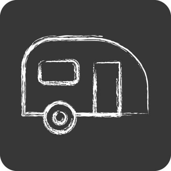 Caravana Ícones Adequado Para Símbolo Automotivo Estilo Giz Design Simples — Vetor de Stock