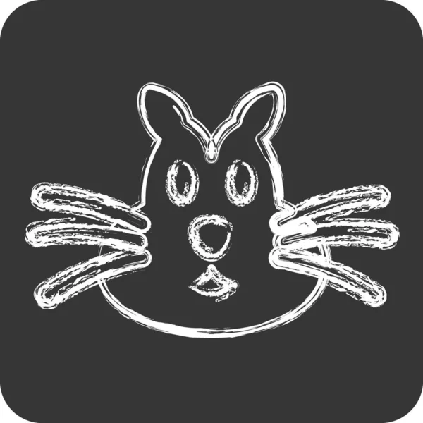 Icono Ardilla Relacionado Con Símbolo Cabeza Animal Estilo Tiza Diseño — Vector de stock
