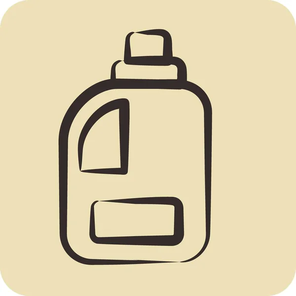 Icono Producto Limpio Relacionado Con Símbolo Lavandería Estilo Dibujado Mano — Vector de stock