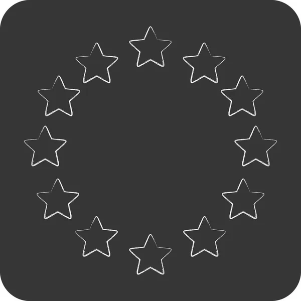 Ikona Stars Související Symbolem Hvězdy Křídový Styl Jednoduchý Design Upravitelný — Stockový vektor