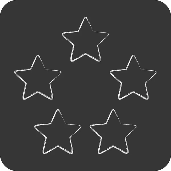 Ikon Fem Stjärnor Relaterade Till Stars Symbolen Kritstil Enkel Design — Stock vektor