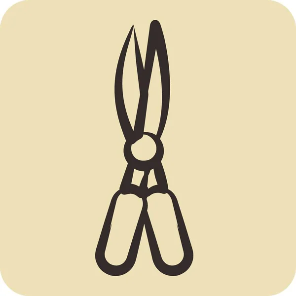 Icon Garden Scissors Suitable Garden Symbol Hand Drawn Style Simple — Stock Vector