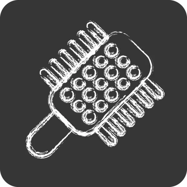 Іконка Щітка Волосся Підходить Символу Перукарні Крейдяний Стиль Простий Дизайн — стоковий вектор