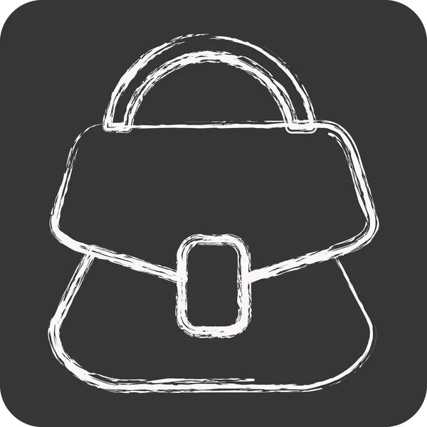 Icon Handbag Clean Vorhanden Verwandt Mit Wäschesymbol Kreide Stil Einfaches — Stockvektor