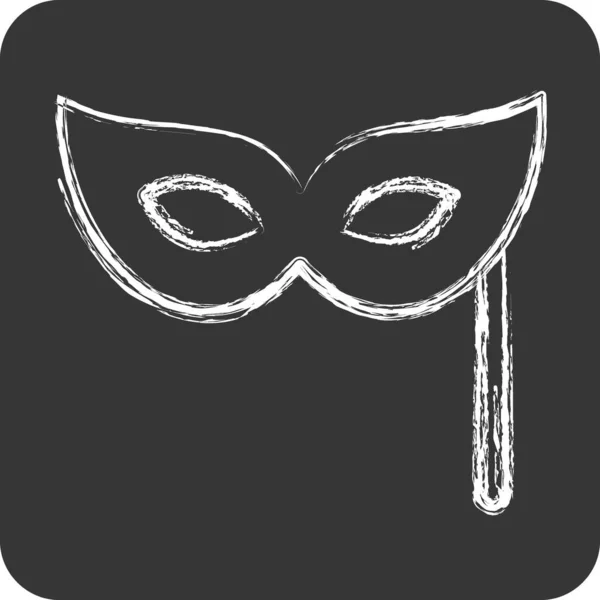 Ikoon Masquerade Geschikt Voor Onderwijs Symbool Krijt Stijl Eenvoudig Ontwerp — Stockvector