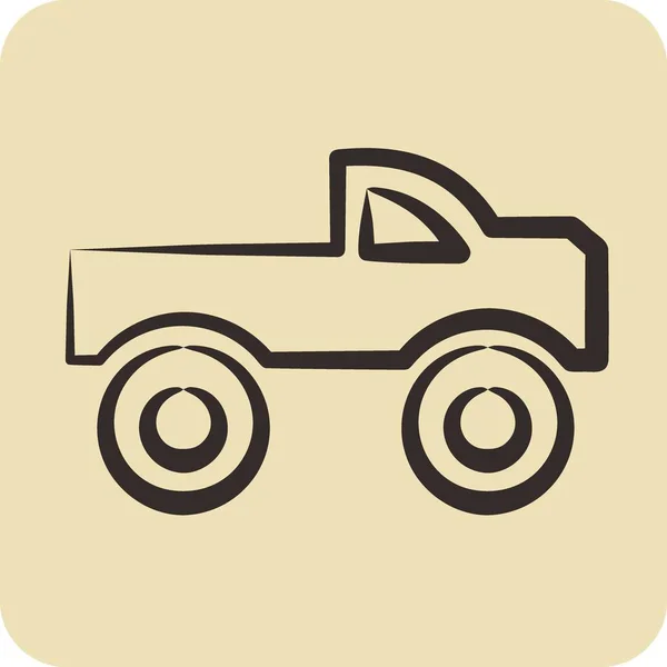 Εικονίδιο Αυτοκίνητο Τέρας Κατάλληλο Για Αυτοκίνητο Σύμβολο Χειροποίητο Στυλ Απλό — Διανυσματικό Αρχείο