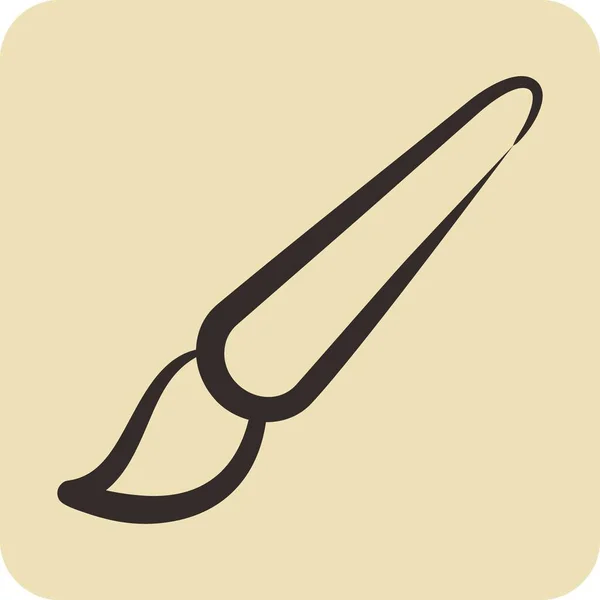 アイコンペイントブラシ グラフィックデザインツールのシンボルに関するもの 手描き — ストックベクタ