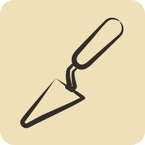 Ikon Palette Knife Lämplig För Paint Art Tools Symbol Handritad — Stock vektor